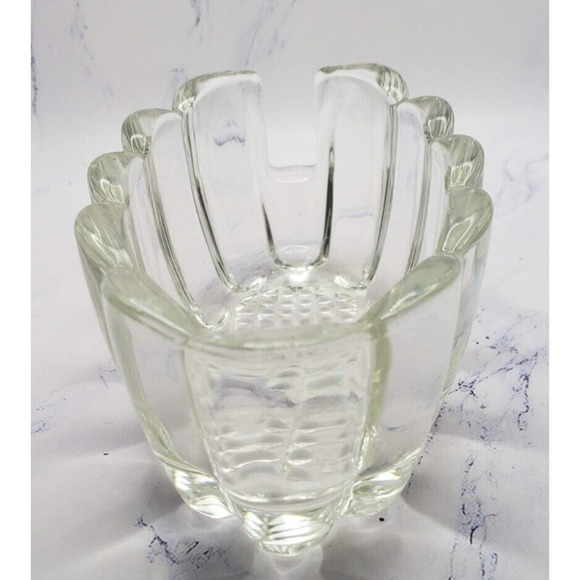 Vintage 6 Inch Crystal Spoon Fork Buffet Silverware Holder - Picture 3 of 6
